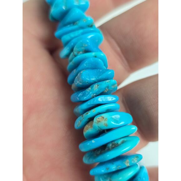 Large Carolyn Pollack Chip Turquoise Graduated Necklace 18" - 21" heavy piece - Picture 11 of 15